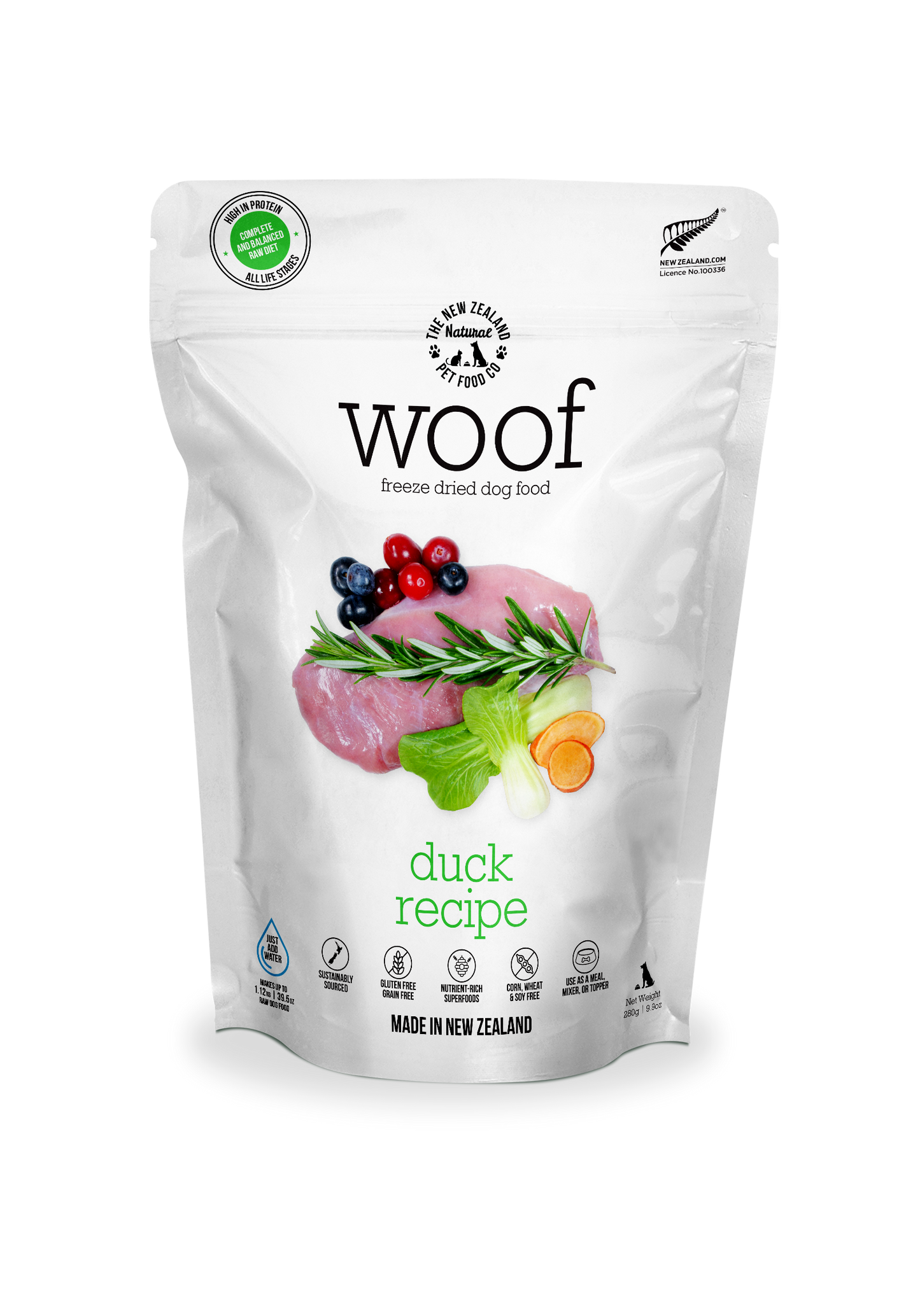 WOOF Duck Freeze-Dried Dog Food