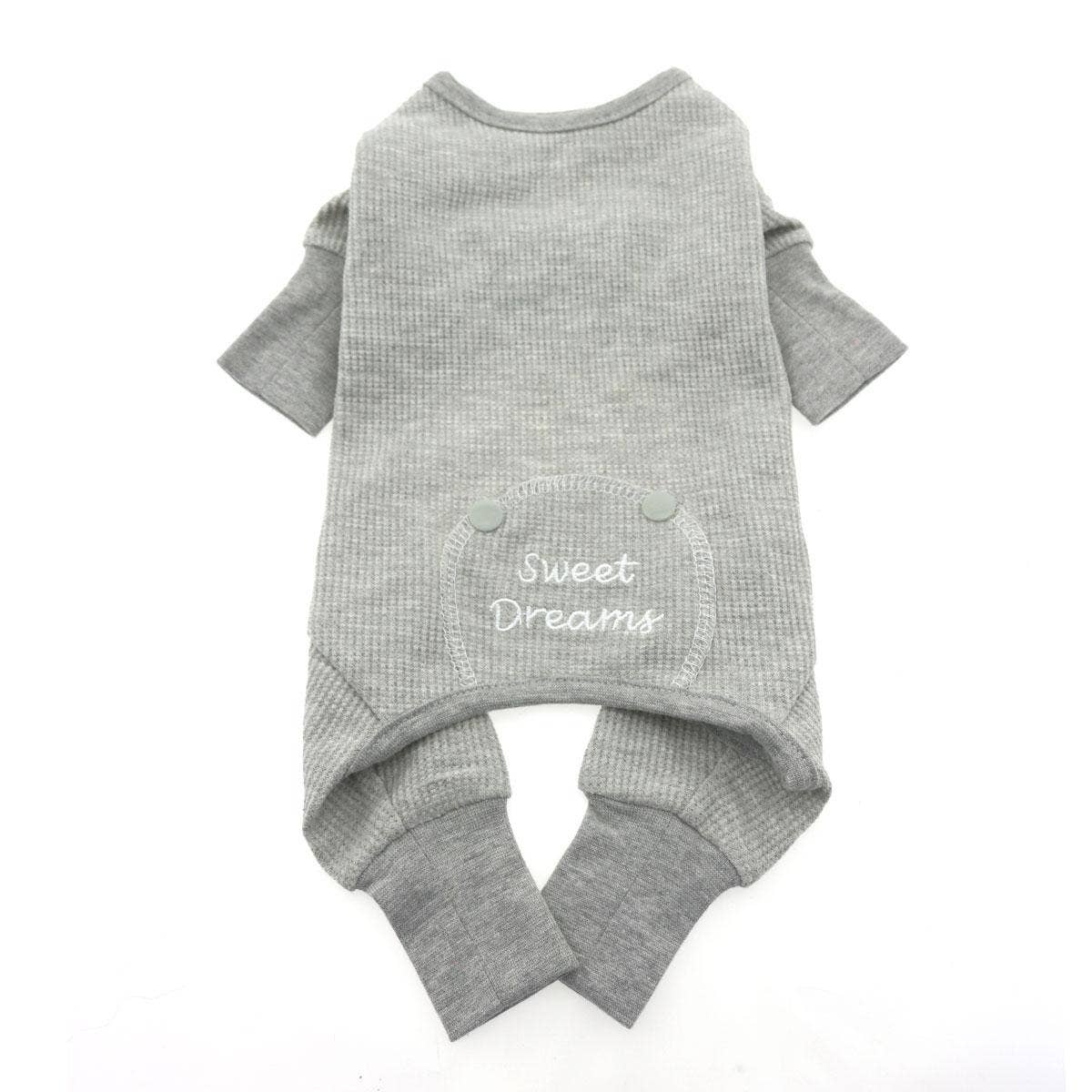 Sweet Dreams Thermal Dog Pajamas - Alloy Gray