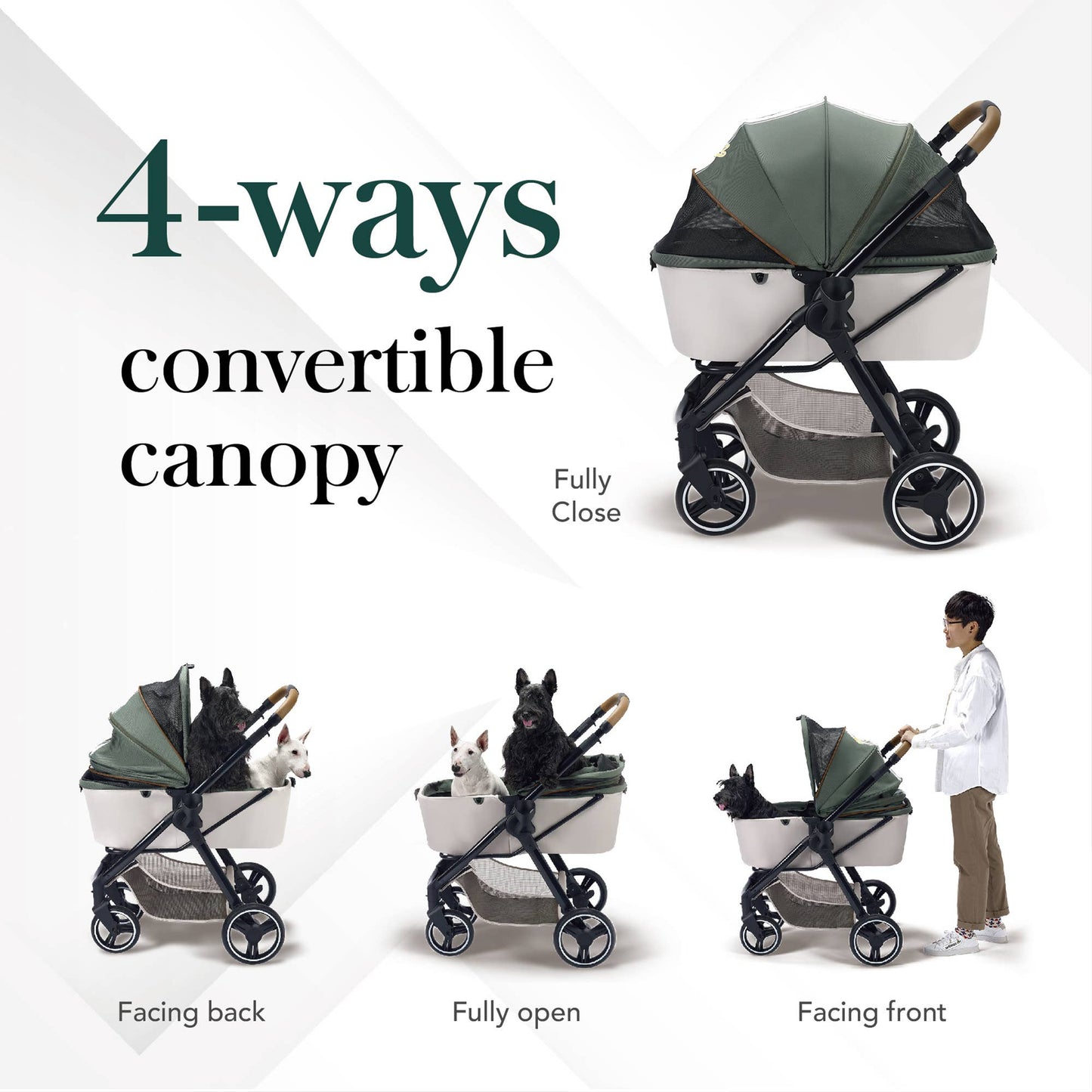 Retro Luxe Pet Stroller, Medium to Large Luxury
