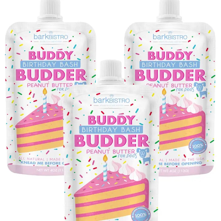 Dog Peanut Butter - 4oz Squeeze Packs Mixed Flavor Budder