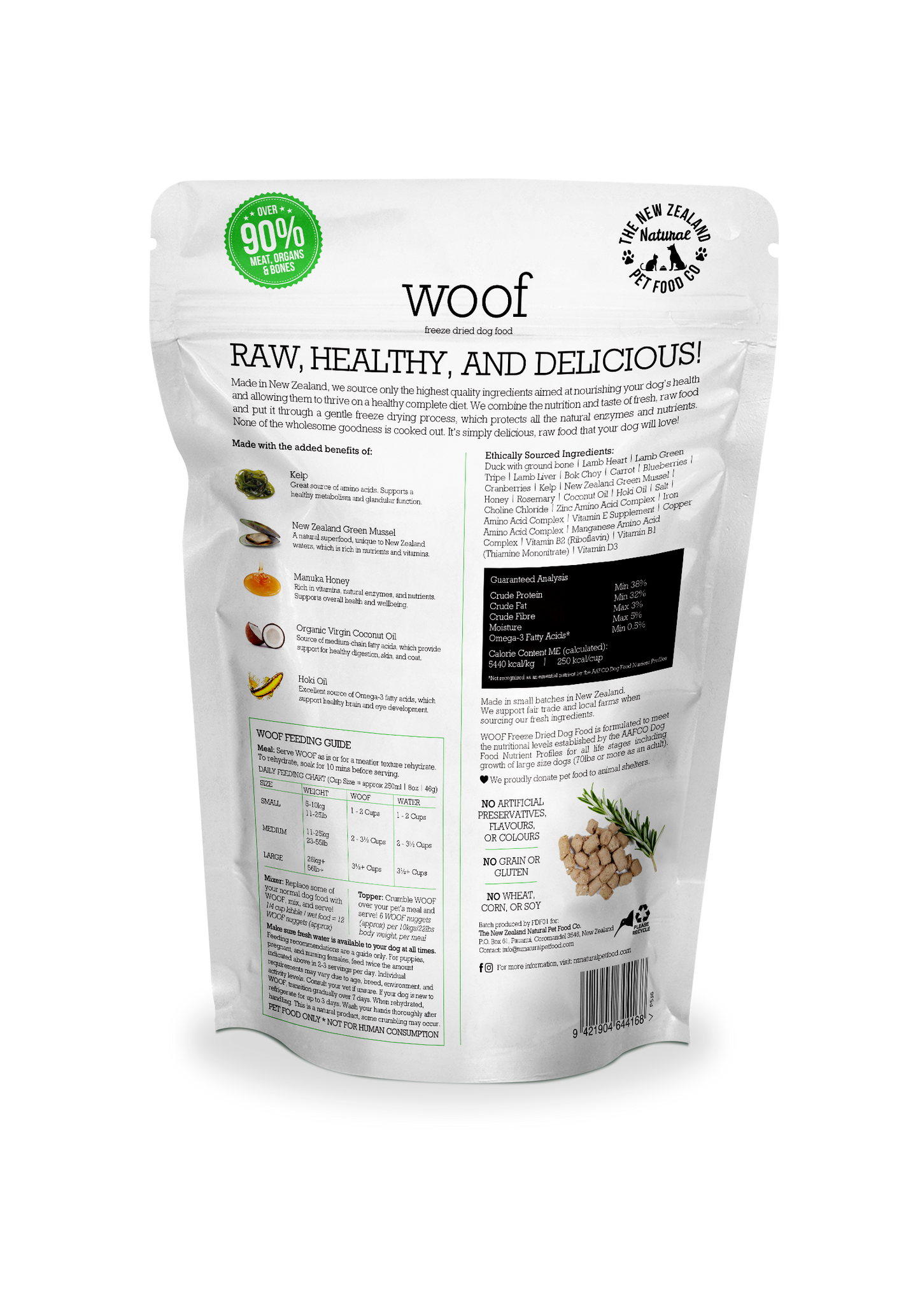 WOOF Duck Freeze-Dried Dog Food