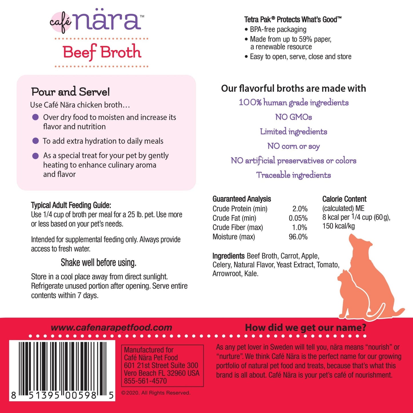 Cafe Nara Beef Broth for Dogs & Cats - Paw Bleu
