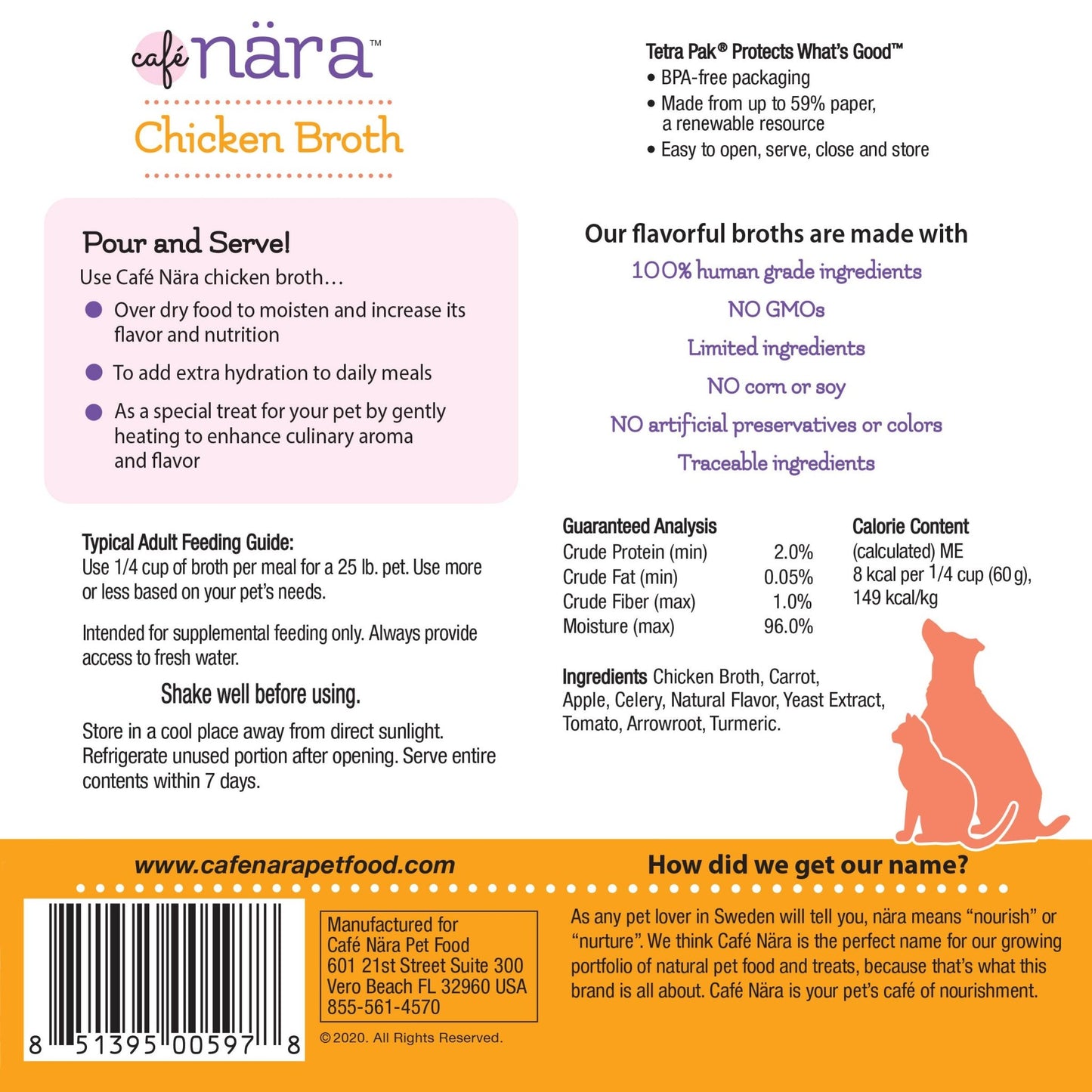 Cafe Nara Natural Meal Topper Chicken Broth for Dogs & Cats - Paw Bleu