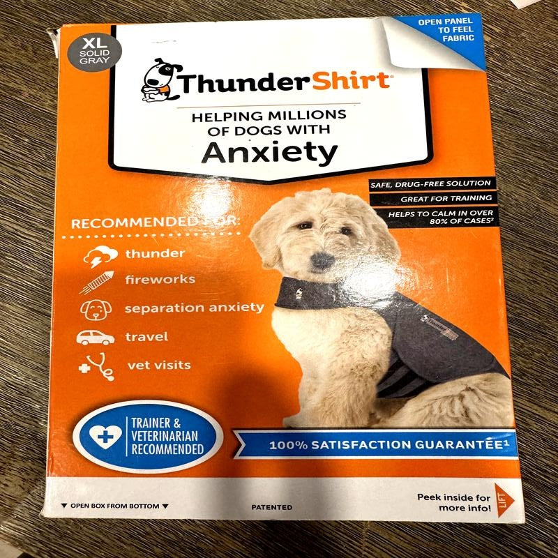 ThunderShirt Dog Anxiety Wrap (XL, Solid Gray)
