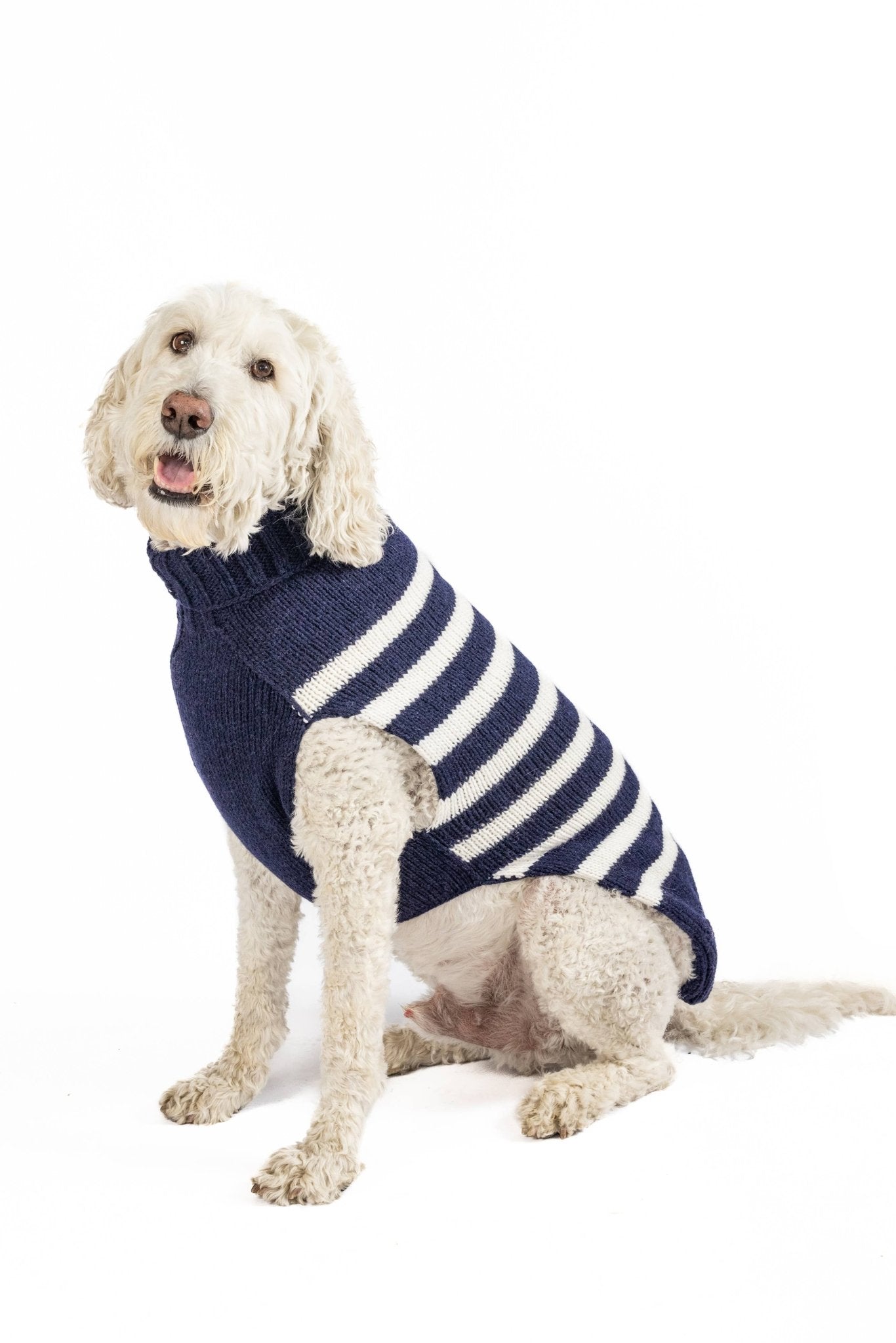 Flynn Stripe Hand - Knit Alpaca Wool Dog Sweater - Paw Bleu
