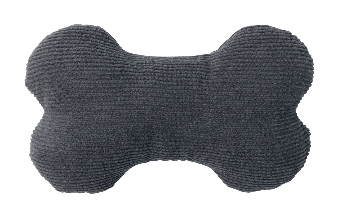 FuzzYard Life Dual - Sided Corduroy & Cotton Plush Bone Toy - Slate Grey L - Paw Bleu