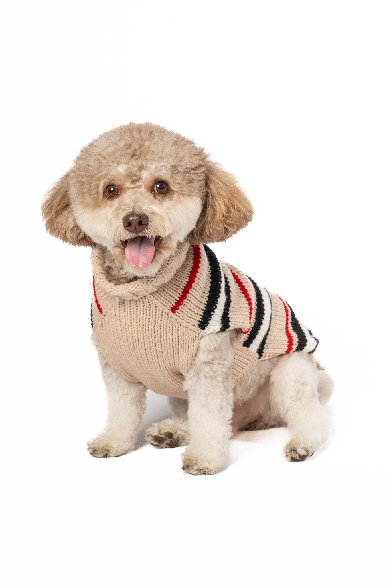 Hand - Knit Wool Alpaca Bentley Stripe Dog Sweater - L - Paw Bleu