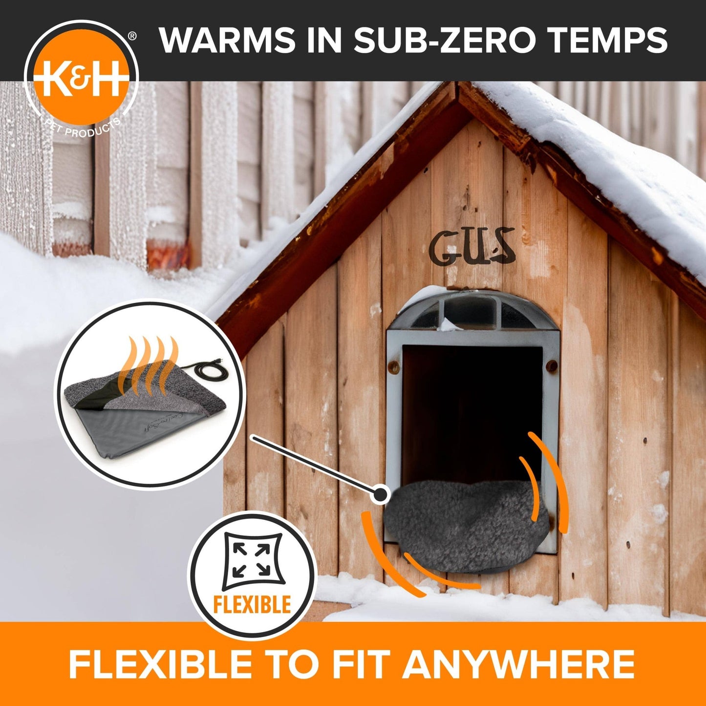 K&H Pet Products Lectro - Soft Outdoor Heated Pet Bed Medium - Paw Bleu