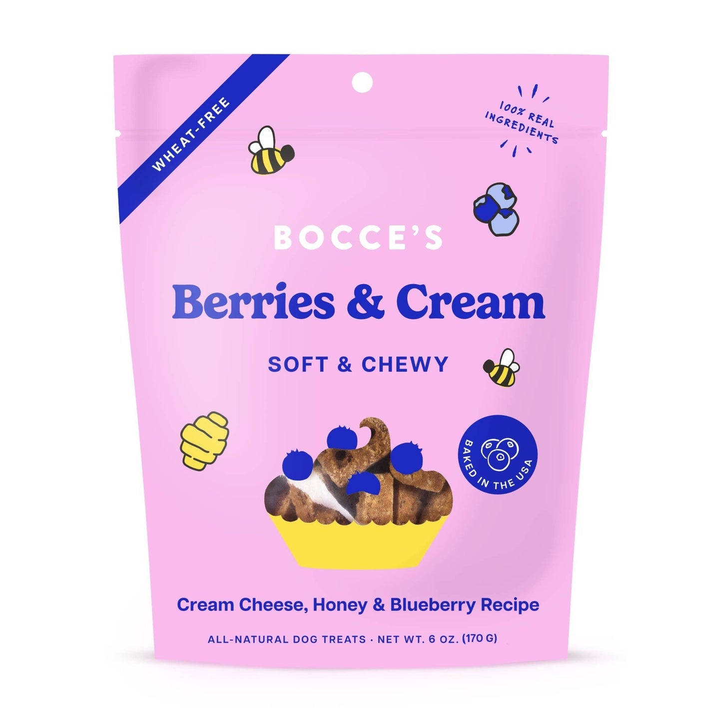 Berries & Cream Soft & Chewy Dog Treats by Bocce's - Paw Bleu