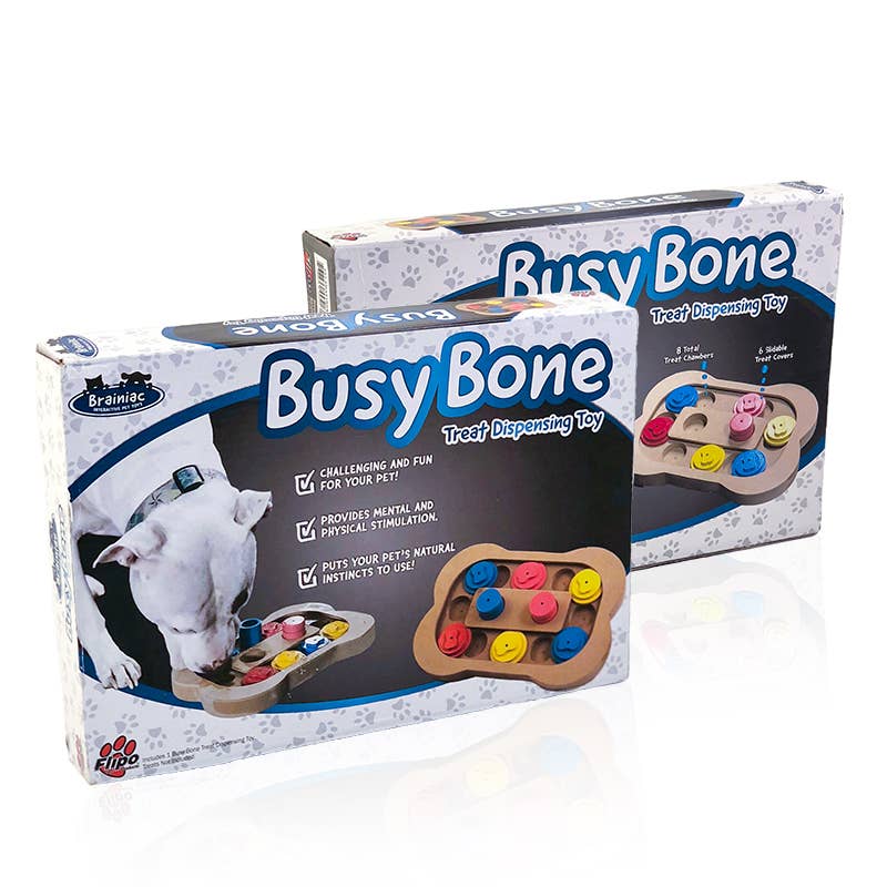 Brainiac Busy Bone™ Interactive Pet Toy - Paw Bleu