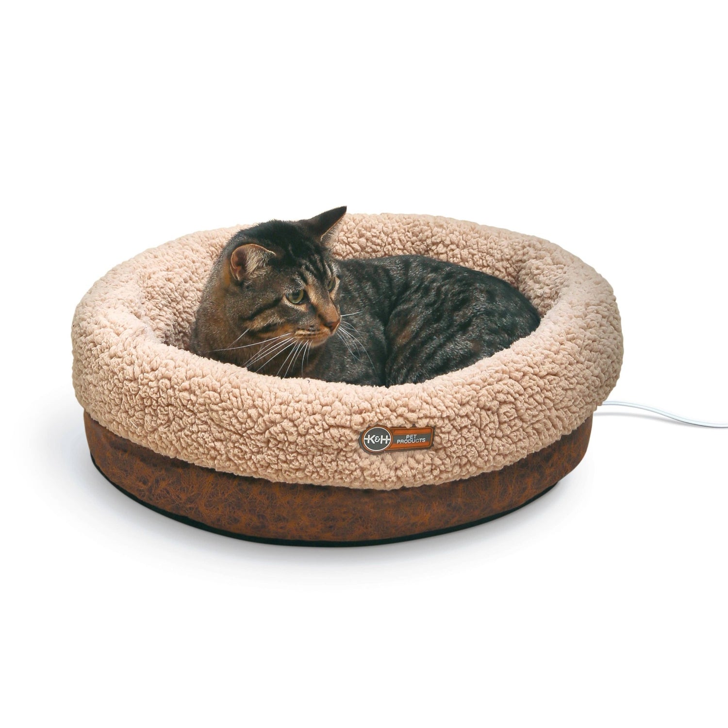 K&H Pet Products Thermo - Snuggle Cup Pet Bed Bomber Chocolate - Paw Bleu